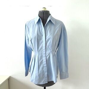 Korean Brand OSA Light Blue Pleat Detail Button Down Shirt size S